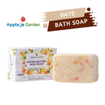 APPLE JE GARDEN Handmade Oats Buttermilk Soap for Gentle Skin Exfoliation - 100GM