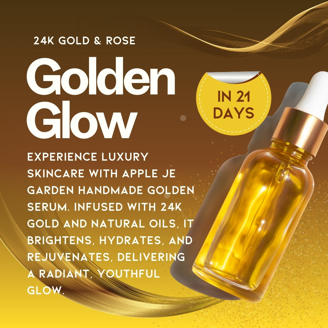 APPLE JE GARDEN Skin Brightening Golden Serum with 24K Gold & Rose – 30ML