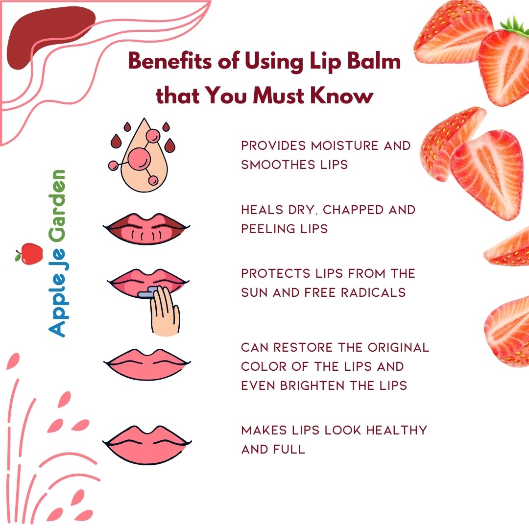 APPLE JE GARDEN Handmade Strawberry Lip Balm with Vitamin E - 15 GM