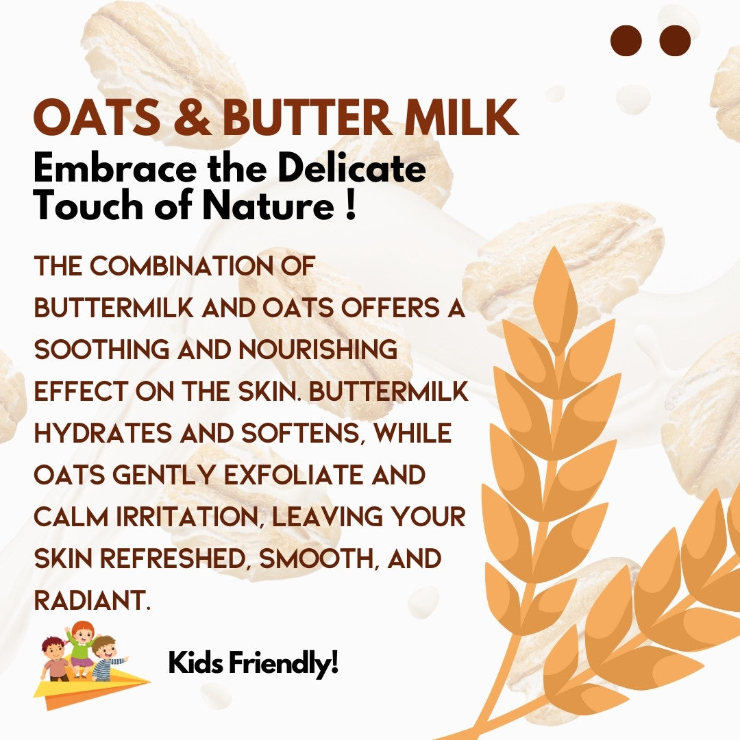 APPLE JE GARDEN Handmade Oats Buttermilk Soap for Gentle Skin Exfoliation - 100GM