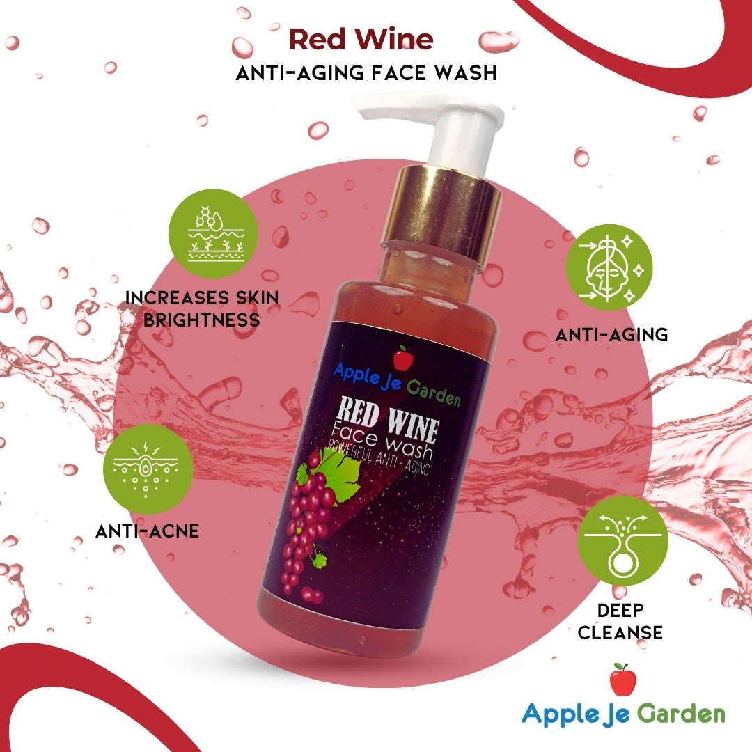APPLE JE GARDEN Handmade Red Wine Face Wash with Coconut Oil & Orange – 100ML